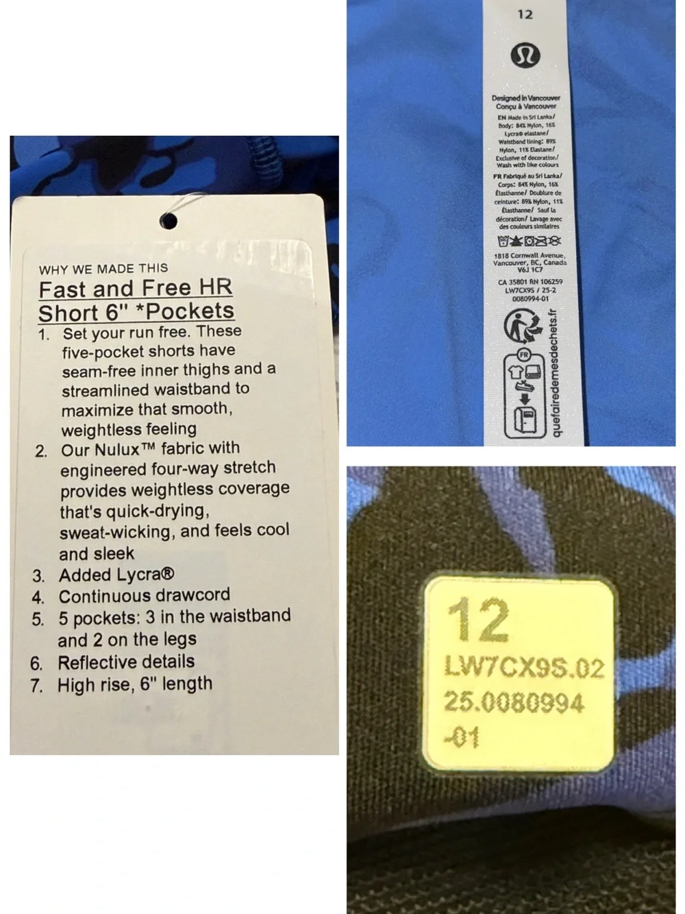 Lululemon Fast and Free High-Rise Short 6